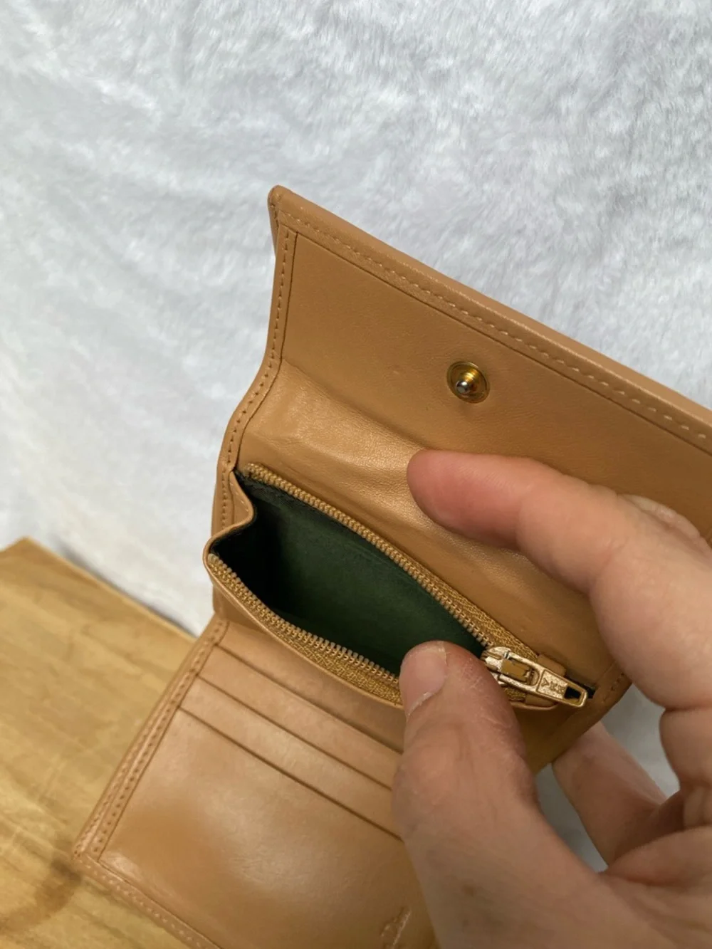 Dior Brown Canvas Wallet with Tan Leather Trim